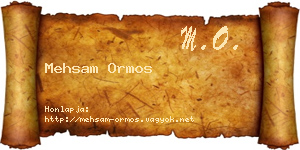 Mehsam Ormos névjegykártya